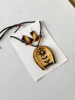 Handmade Bamboo Necklace Set with Earrings – Natural Craft Jewellery - Image 3