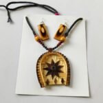 Bamboo Necklace Set with Earrings – Natural Craft Jewellery