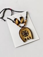 Bamboo Pendant Necklace Set with Earrings – Natural Craft Jewellery - Image 3