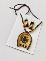 Bamboo Pendant Necklace Set with Earrings – Natural Craft Jewellery - Image 2