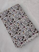 Printed Cotton Fabric (By Meter) – Multi-Use Dress & Blouse Material White Craft Work - Image 3