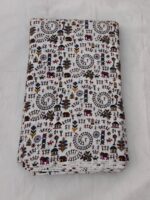 Printed Cotton Fabric (By Meter) – Multi-Use Dress & Blouse Material White Craft Work
