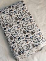 Printed Cotton Fabric (By Meter) – Multi-Use Dress & Blouse Material White Craft Work - Image 2