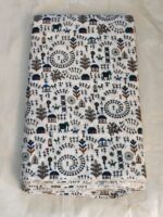 Printed Cotton Fabric (By Meter) – Multi-Use Dress & Blouse Material White Craft Work