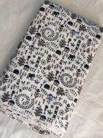 Printed Cotton Fabric (By Meter) – Multi-Use Dress & Blouse Material White Craft Work - Image 3