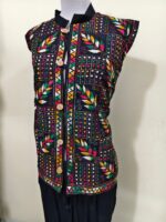 Cotton Kantha Stitch Sleeveless Jacket - Image 4