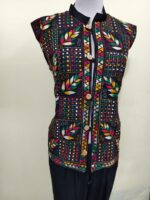 Cotton Kantha Stitch Sleeveless Jacket - Image 3