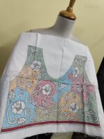 Premium Cotton Kantha Stitch Blouse Material – Multi Color Floral - Image 5
