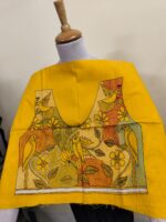 Premium Cotton Kantha Stitch Blouse Material – Bird Artwork - Image 4