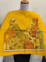 Premium Cotton Kantha Stitch Blouse Material – Bird Artwork