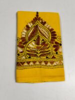 Handmade Yellow Cotton Kantha Stitch Blouse Piece - Image 6