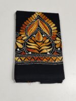 Black Cotton Kantha Stitch Blouse Material Handmade