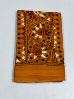 Brown color Cotton Kantha Stitch Blouse Piece