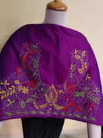 Silk Kantha Stitch Blouse Material (Hand-Embroidered – Purple)