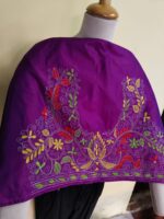 Silk Kantha Stitch Blouse Material (Hand-Embroidered – Purple) - Image 2