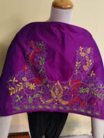 Silk Kantha Stitch Blouse Material (Hand-Embroidered – Purple) - Image 4