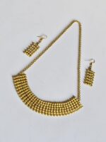 Handcrafted Dokra Beaded Brass Necklace Set (Necklace with Earrings) - Image 2