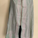 Light color Silk Kantha Stitch Stole – Floral Embroidery