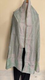 Light color Silk Kantha Stitch Stole – Floral Embroidery