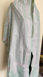 Light color Silk Kantha Stitch Stole – Floral Embroidery - Image 2