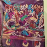 Kantha Stitch Art Silk Saree – Hand-Embroidered Bengal Craft