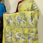Bengal Kantha Stitch Art Silk Saree – Hand-Embroidered Traditional Craft
