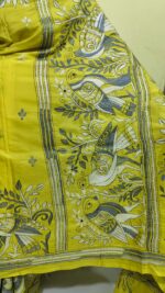 Bengal Kantha Stitch Art Silk Saree – Hand-Embroidered Traditional Craft - Image 4