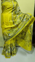 Bengal Kantha Stitch Art Silk Saree – Hand-Embroidered Traditional Craft - Image 6