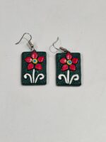 Terracotta Earrings Greenish red flower