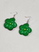 Terracotta Earring Black and Green leaves - Image 2