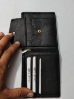 Style Leather Black color green piping Holder Mens Wallet - Image 4