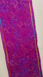 Purple Pink Silk Kantha Stole – Floral Vine Pattern - Image 3