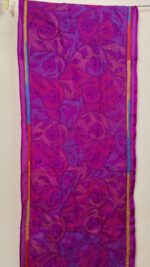 Purple Pink Silk Kantha Stole – Floral Vine Pattern - Image 4