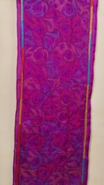Purple Pink Silk Kantha Stole – Floral Vine Pattern