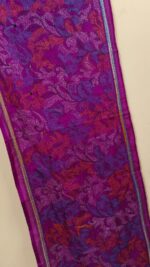 Purple Pink Silk Kantha Stole – Floral Vine Pattern - Image 3