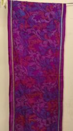 Purple Pink Silk Kantha Stole – Floral Vine Pattern - Image 4