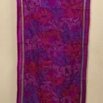 Purple Pink Silk Kantha Stole – Floral Vine Pattern