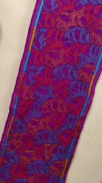 Purple Pink Blended Silk Kantha Stole – Floral Vine Pattern - Image 2