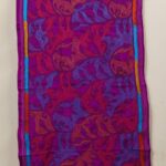 Purple Pink Blended Silk Kantha Stole – Floral Vine Pattern