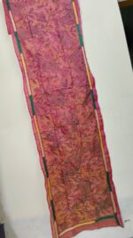 Orange Pink Blended Silk Kantha Stole – Floral Vine Pattern - Image 3
