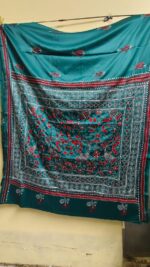 Bengal Kantha Stitch Smooth Silk Saree - Handmade Traditional - Image 2