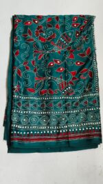 Bengal Kantha Stitch Smooth Silk Saree - Handmade Traditional - Image 4