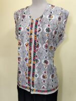 Handcrafted Cotton Kantha Stitch Sleeveless Jacket - Image 2