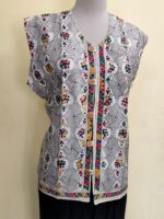 Handcrafted Cotton Kantha Stitch Sleeveless Jacket - Image 3