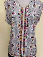 Handcrafted Cotton Kantha Stitch Sleeveless Jacket - Image 4