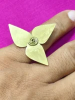 Handcrafted Brass Finger Rings Leaf design