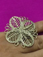 Handcrafted Brass Finger Rings Leaf design Motif - Image 3