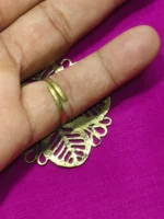 Handcrafted Brass Finger Rings Leaf design Motif - Image 2