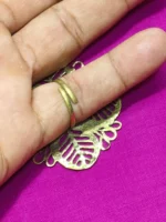Handcrafted Brass Finger Rings Leaf design Motif - Image 4