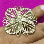 Handcrafted Brass Finger Rings Leaf design Motif
